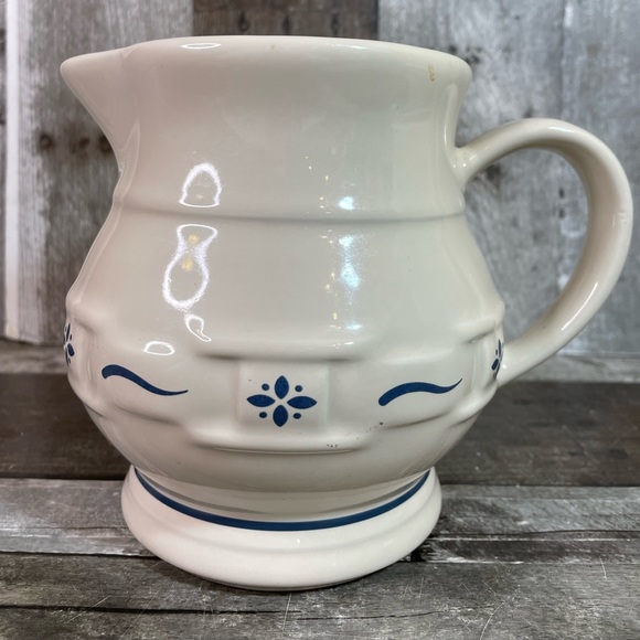 Longaberger Woven Tradition Classic Blue Pottery Small Pitcher East Liverpool OH - Picture 3 of 7